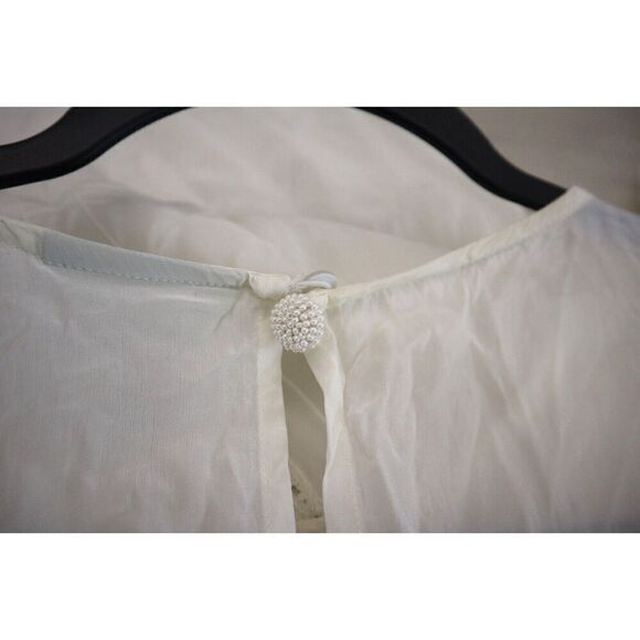 Farm Rio x Anthropologie Women's Sz Medium Ivory/Cream Lace Inset Blouse - Picture 5 of 13